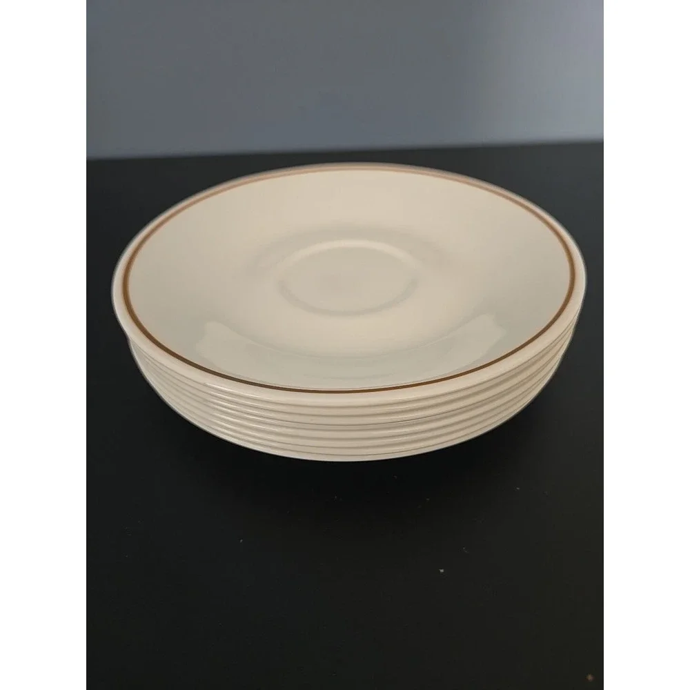 Corelle Indian Summer Saucers‎ Ginger Brown Band Corning 6